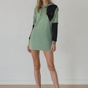 Stylish Green and Black Women's Dress